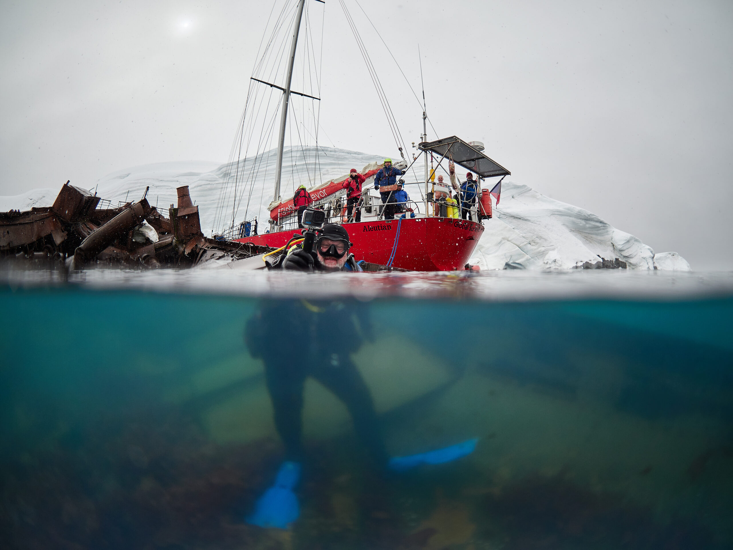 Governoren wreck harbor diving freediving antarctica antarktida potapeni potápění